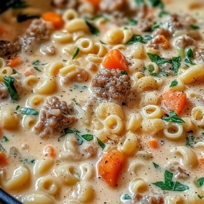 Thumbnail for Winter Comfort Creamy Sausage Pasta Soup