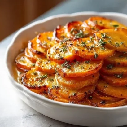 Thumbnail for Garlic-Infused Scalloped Sweet Potatoes (Creamy, Cozy & Crowd-Pleasing)