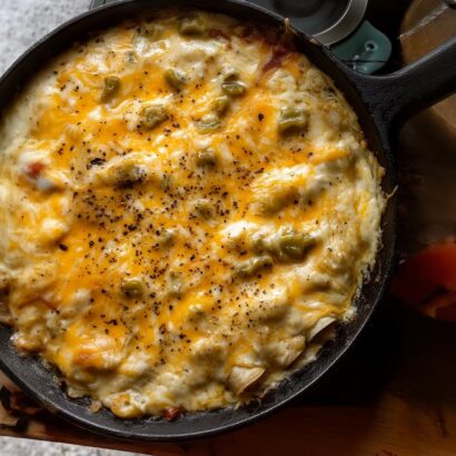 Thumbnail for Green Chile Chicken Skillet Enchiladas