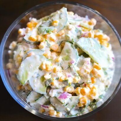 Thumbnail for Creamy Mexican Cucumber & Corn Salad