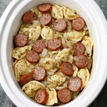 Thumbnail for Ultimate 4-Ingredient Slow Cooker Sausage & Pierogies
