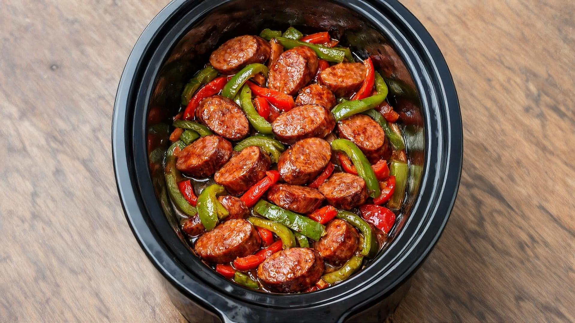 Thumbnail for Slow Cooker 3-Ingredient Amish Sausage and Peppers