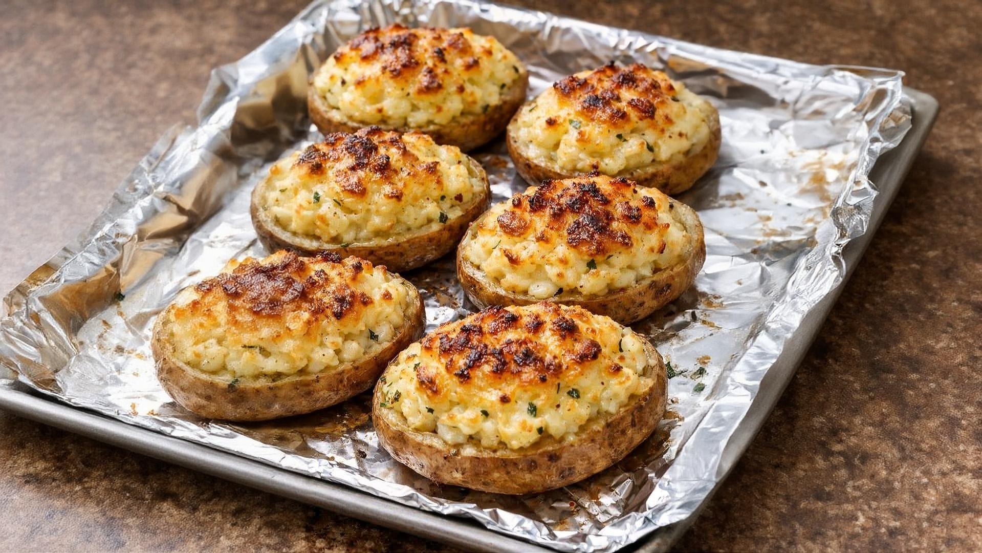 Thumbnail for Oven Baked 3-Ingredient Stuffed Potato Boats