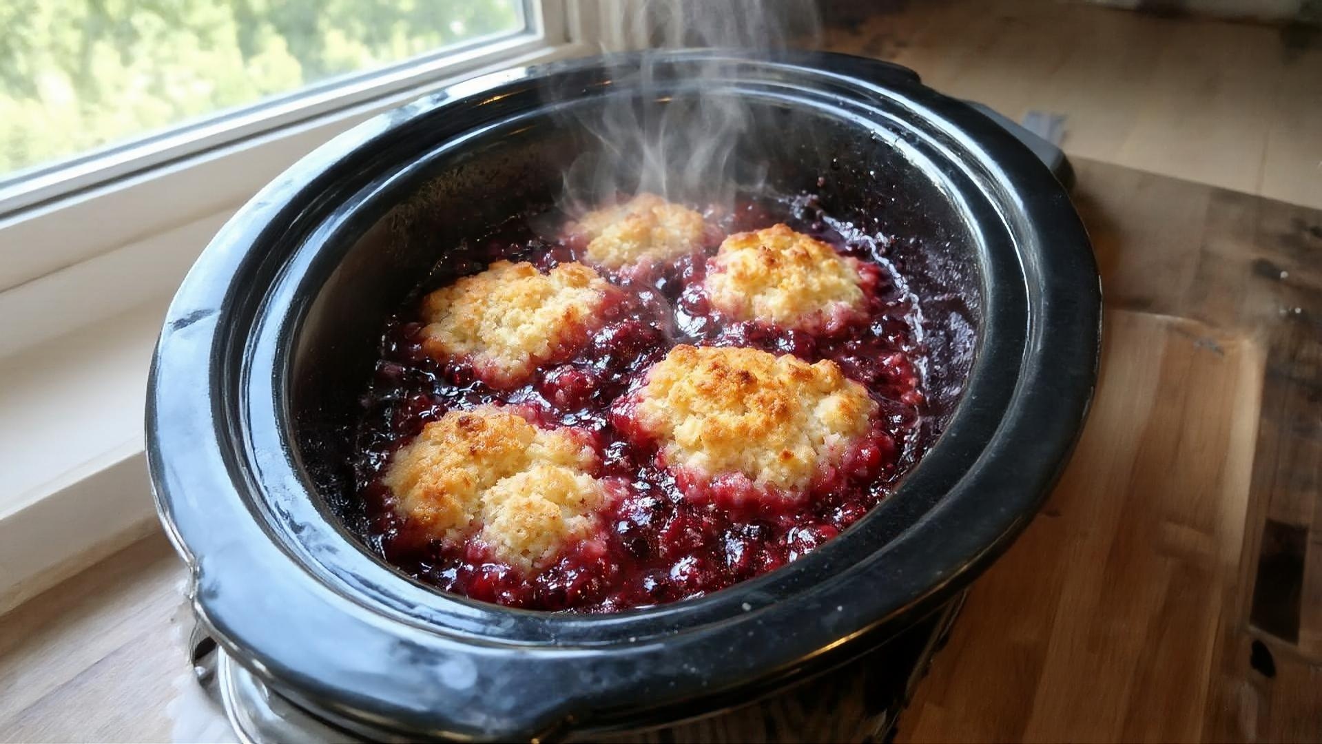 Thumbnail for 4-Ingredient Slow Cooker Blueberry Grunt