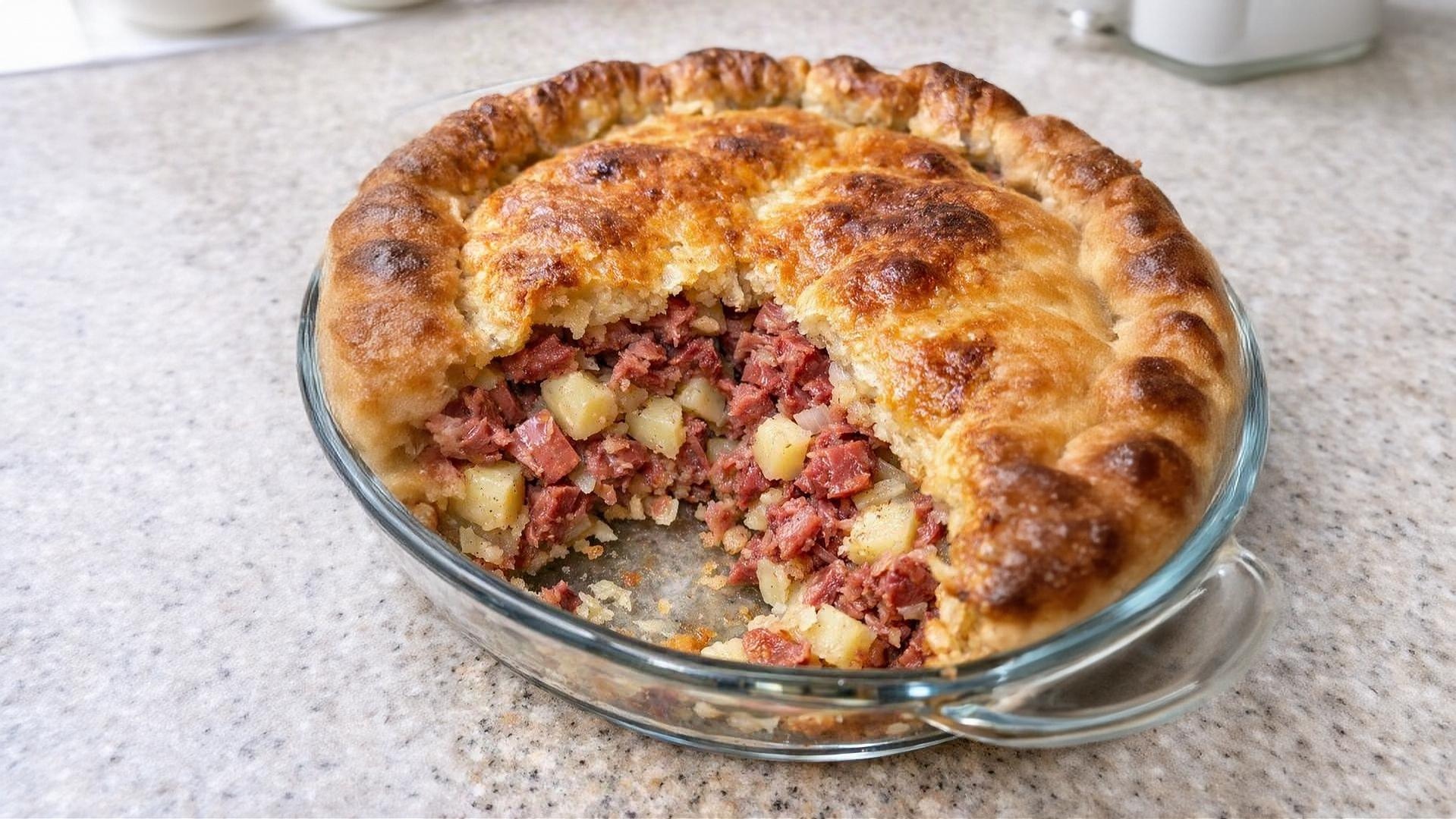 Thumbnail for Oven-Baked 3-Ingredient Corned Beef Potato Pie