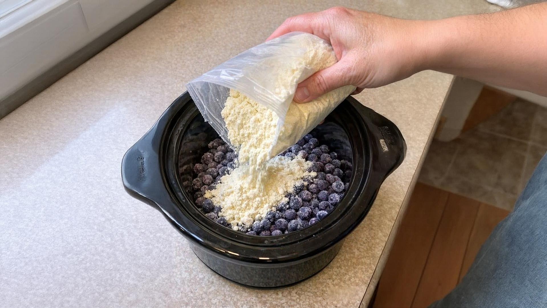 Thumbnail for Slow Cooker 4-Ingredient Lemon Blueberry Dump Cake