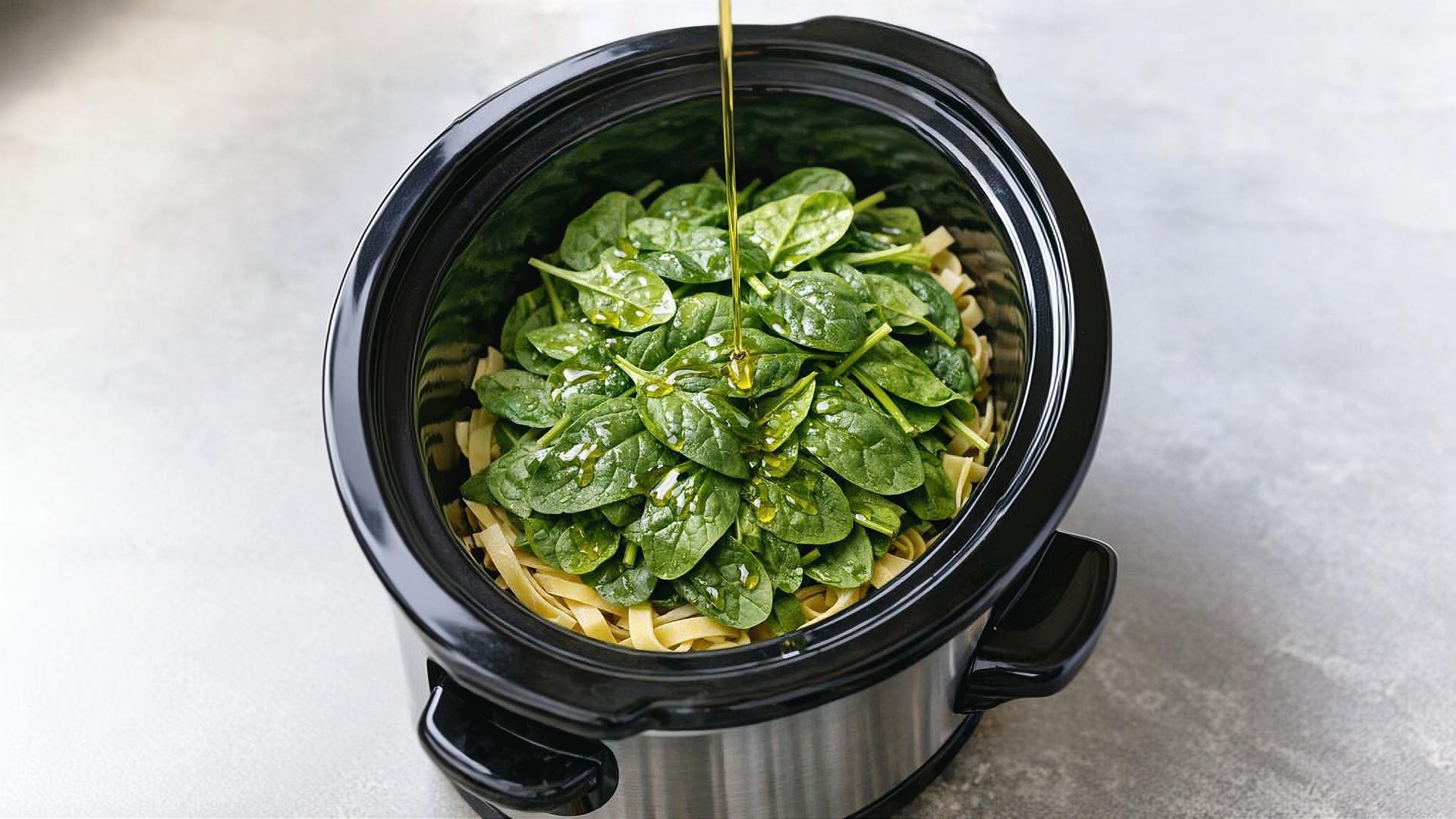 Thumbnail for Slow Cooker Spinach Pasta Primavera