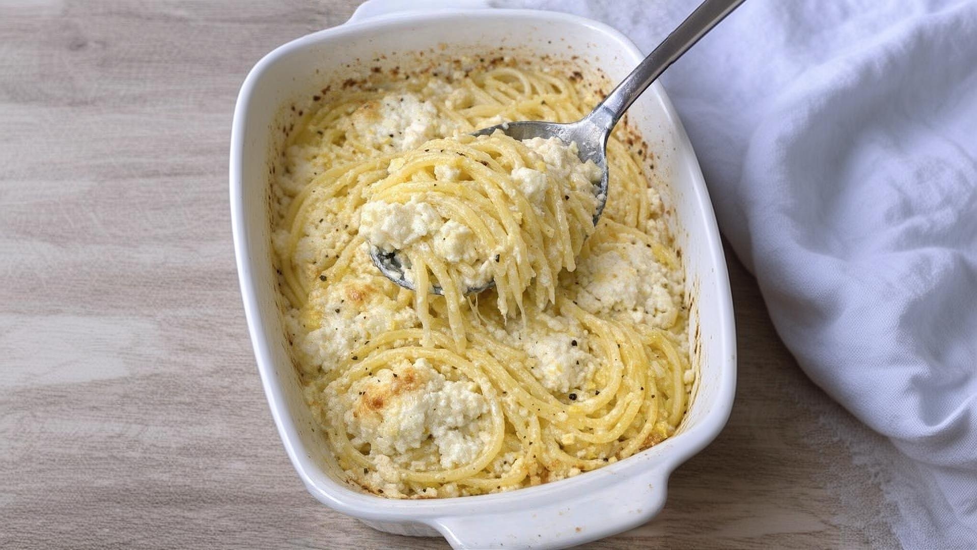 Thumbnail for Oven-Baked 4-Ingredient Lemon Ricotta Pasta