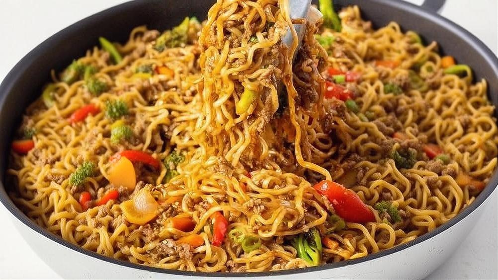 Thumbnail for Ground Beef Italian Ramen Skillet