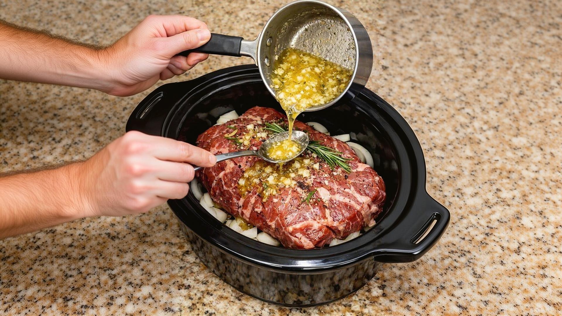 Thumbnail for Melt-In-Your-Mouth Slow Cooker Garlic Herb Beef Roast