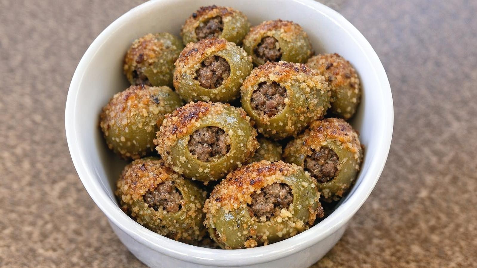 Thumbnail for Oven-Baked 3-Ingredient Beef Stuffed Olives