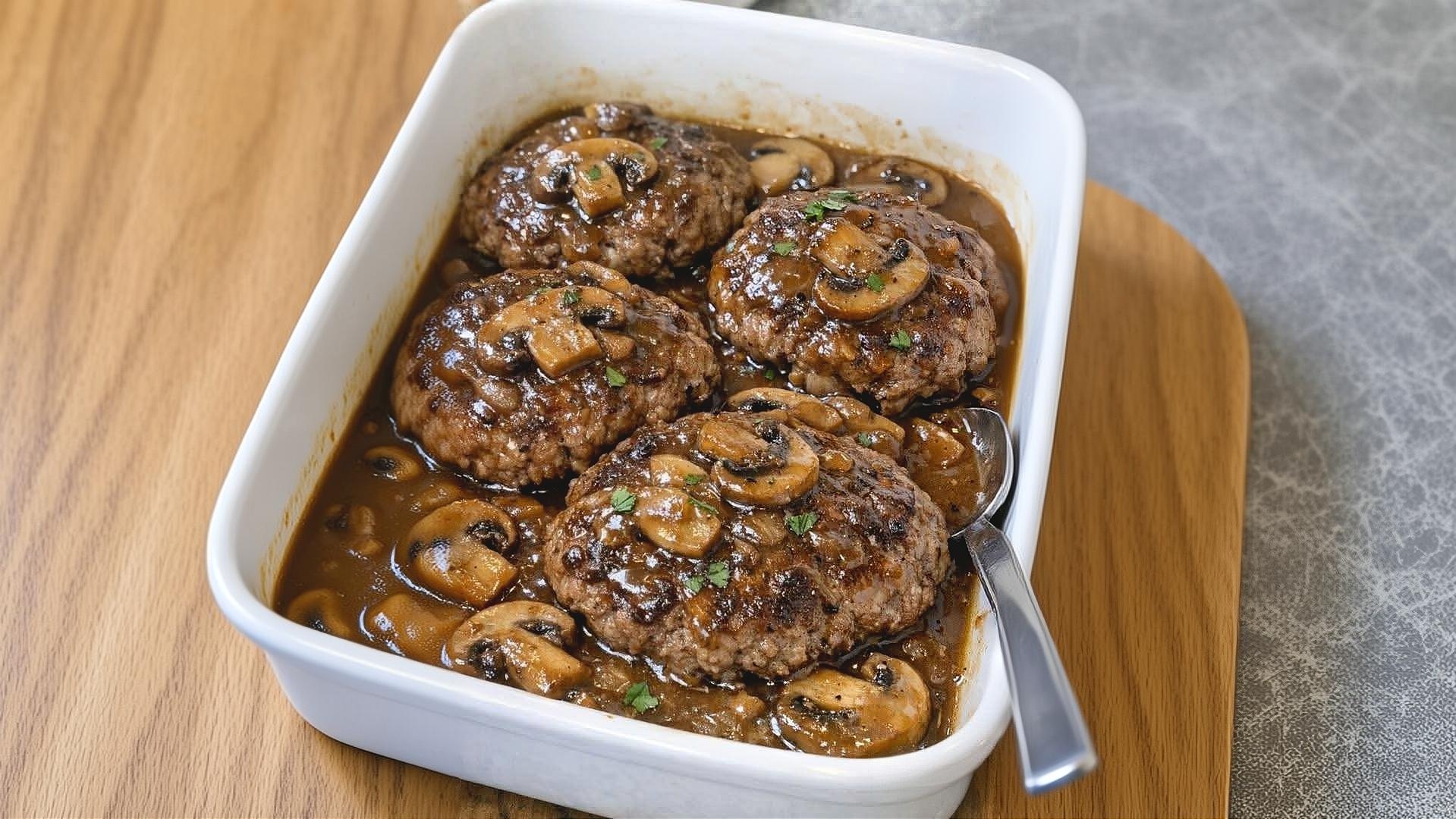 Thumbnail for Oven-Baked 3-Ingredient Salisbury Steak Patties