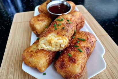 Thumbnail for Crab Cake Egg Rolls: Two Party Favorites Fused Into One Crispy Bite