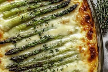 Thumbnail for Cheesy Baked Asparagus Casserole A Warm, Comforting, and Cheesy Veggie Bake Topped with Buttery Crackers